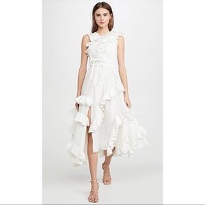 Ulla Johnson Imogen Ruffle
Asymmetrical Cotton Dress in Blanc